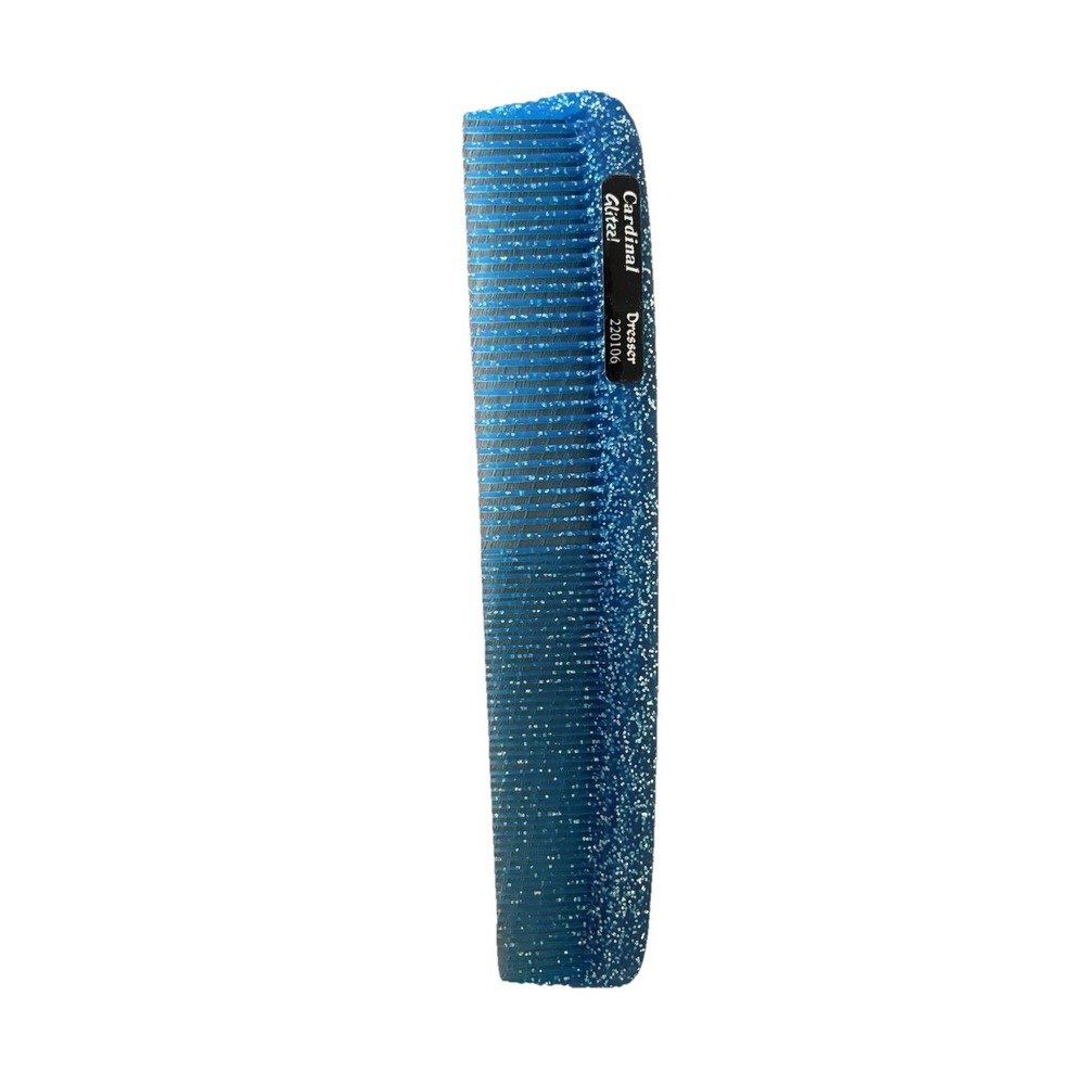 Vintage Cardinal Glitzz! Turquoise Glitter 8in Comb Dresser Hair Styling Tool